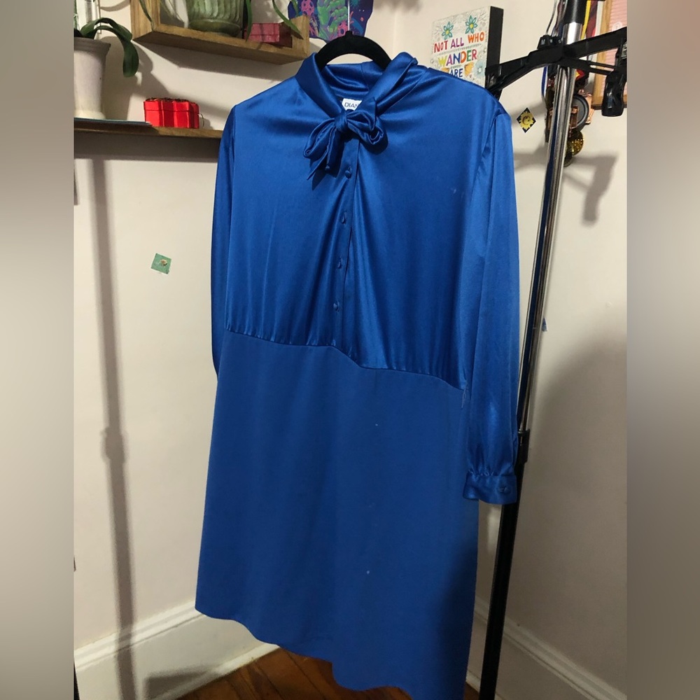 Diane Roberts blue dress